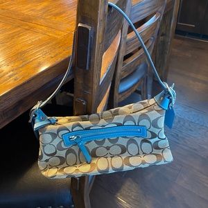 Coach Shoulder Bag with blue detailing